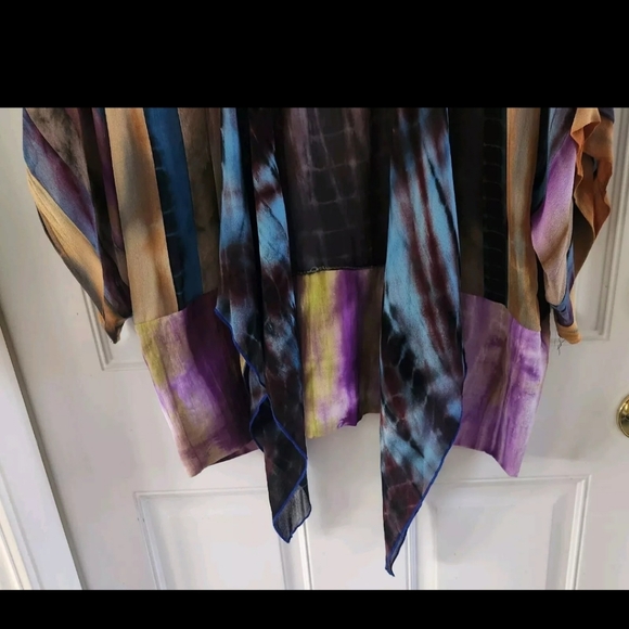 Sterling Styles Multicolor Cardigan Draped Tie Front Art To Wear Artsy One Size - Picture 3 of 7